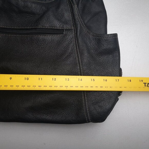 Tignanello Ladies Black Genuine Leather Fully Lined Zipper Closure Handbag - Picture 10 of 12